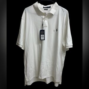 NWT Polo Ralph Lauren Men’s Interlock Polo Shirt Custom Fit White SZ XXL